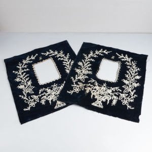 Çift İşlemeli Fotoğraf Çerçevesi Bez