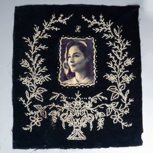 Çift İşlemeli Fotoğraf Çerçevesi Bez