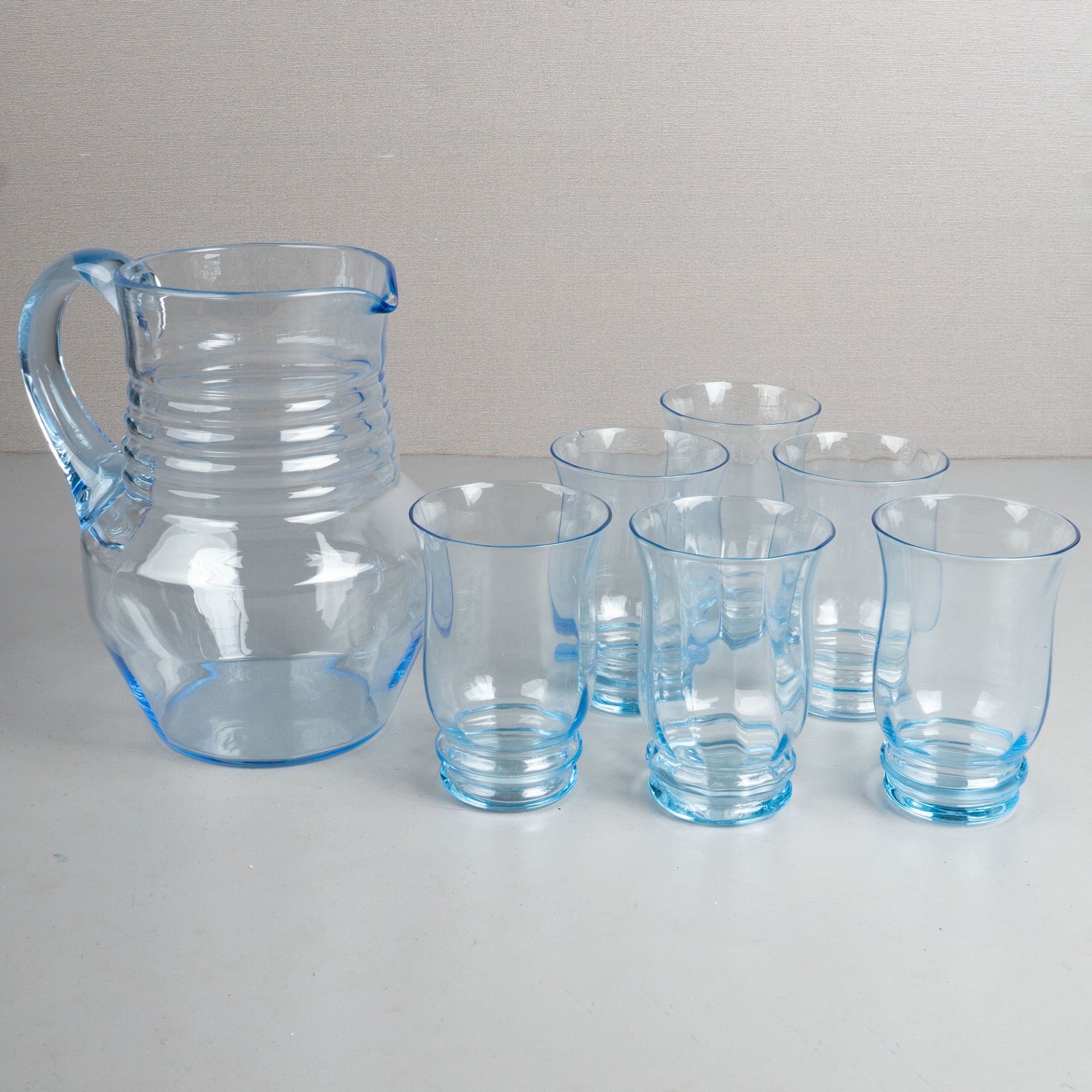 Mavi Cam Sürahi Takımı