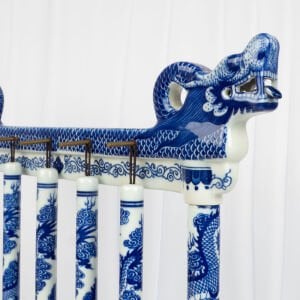 Qianlong Çin Blue Blanc Porselen Fırça Takımı