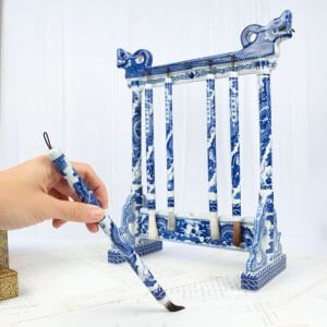 Qianlong Çin Blue Blanc Porselen Fırça Takımı