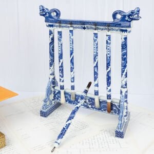 Qianlong Çin Blue Blanc Porselen Fırça Takımı