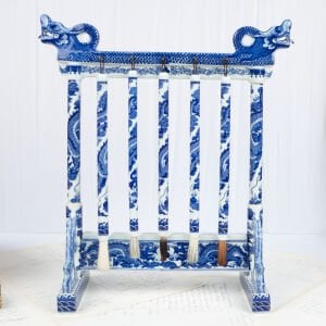 Qianlong Çin Blue Blanc Porselen Fırça Takımı