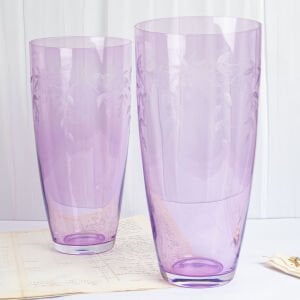 Kristal Çift Lila Vazo