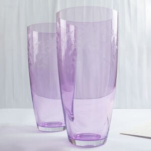 Kristal Çift Lila Vazo