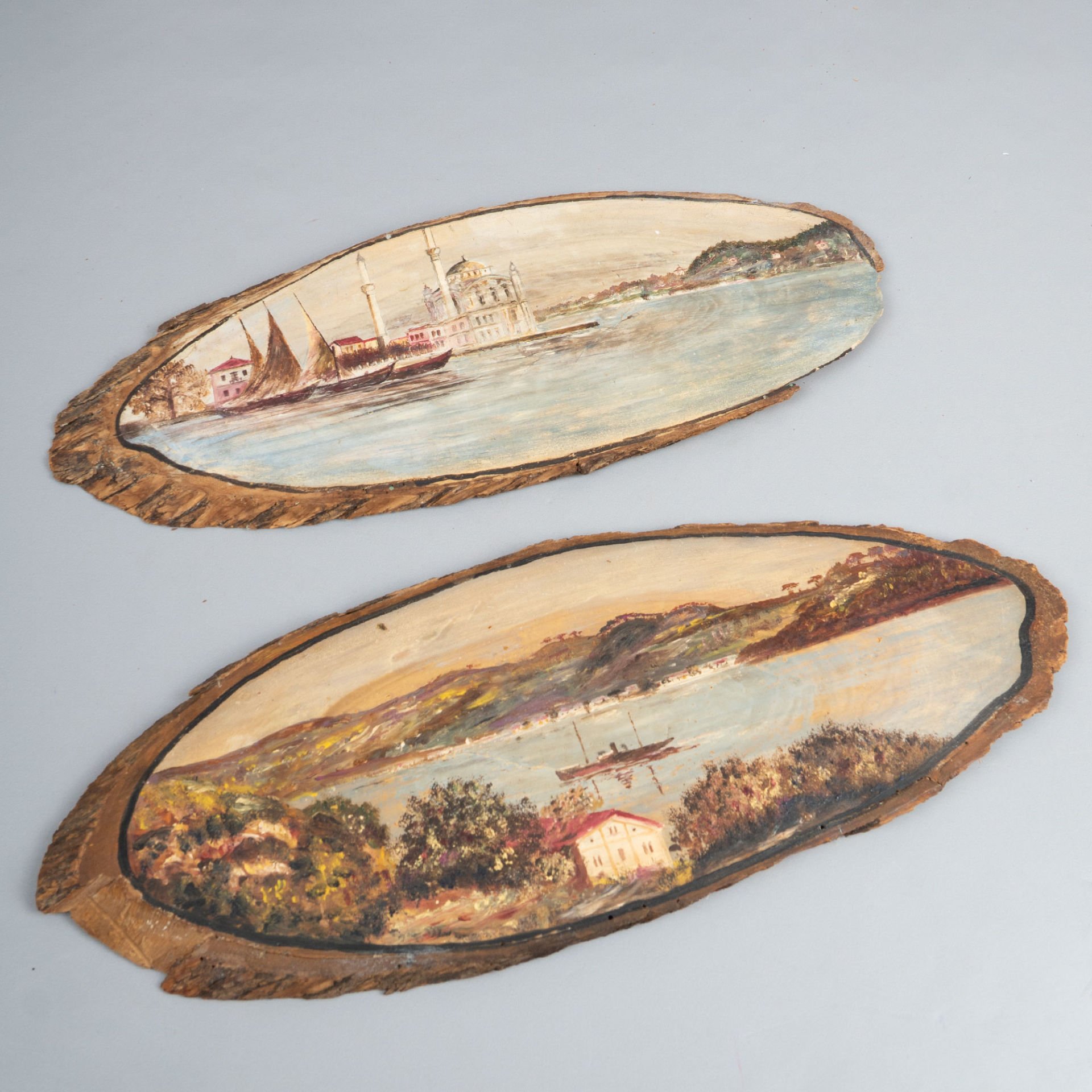 Boğaz Manzaralı Çift Ahşap Pano