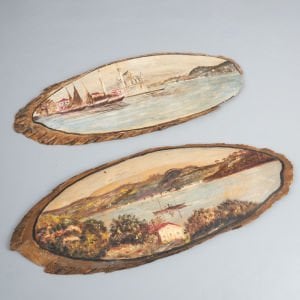 Boğaz Manzaralı Çift Ahşap Pano