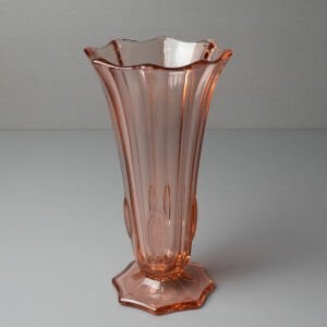 Pembe Cam Art Deco Vazo