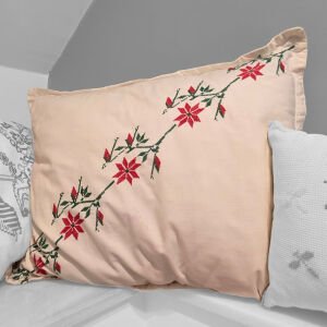 Kırmızı Diagonal Karanfilli Kırlent