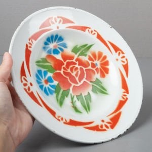 Büyük Gül Desenli Emaye Tabak