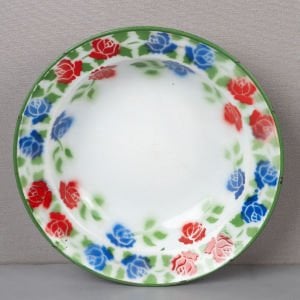 Küçük Güller Desenli Emaye Tabak