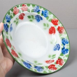 Küçük Güller Desenli Emaye Tabak