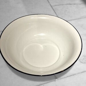 Beyaz Emaye Orta Çanak