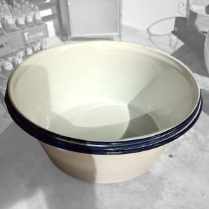 Beyaz Emaye Derin Çanak