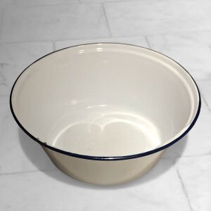 Beyaz Emaye Derin Çanak