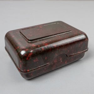 Bordo Siyah Art Deco Bakalit Kutu