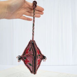 Boncuk İşli Pembe El Çantası