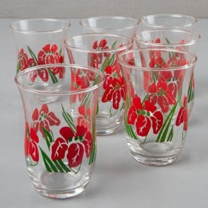 Atatürk Çiçekli 7 Çay Bardağı