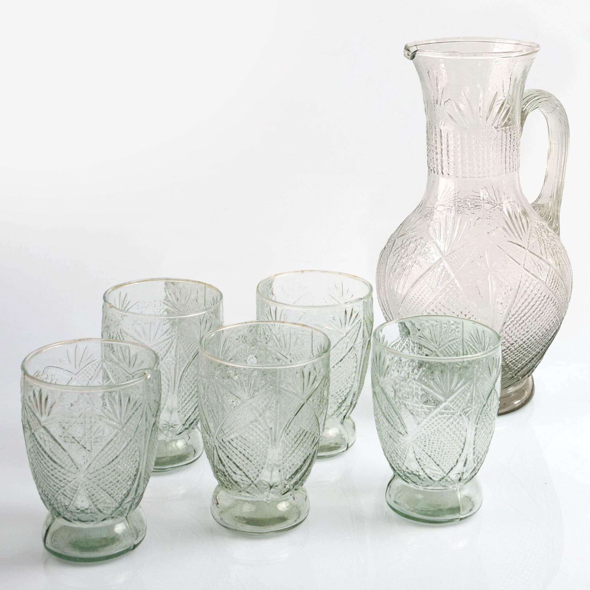 Kristal Görünümlü Kalıp Sürahi Bardak Takımı