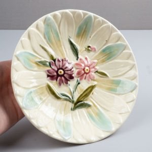 Çift Çiçekli Majolica Kase