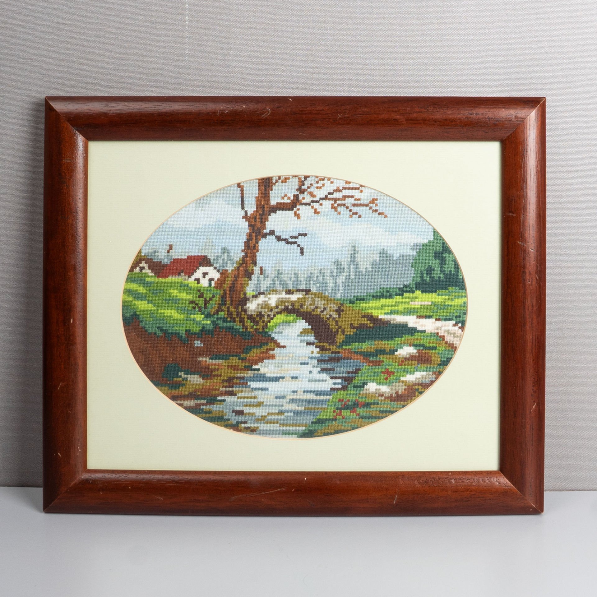 Çerçeveli Petit Point Manzara