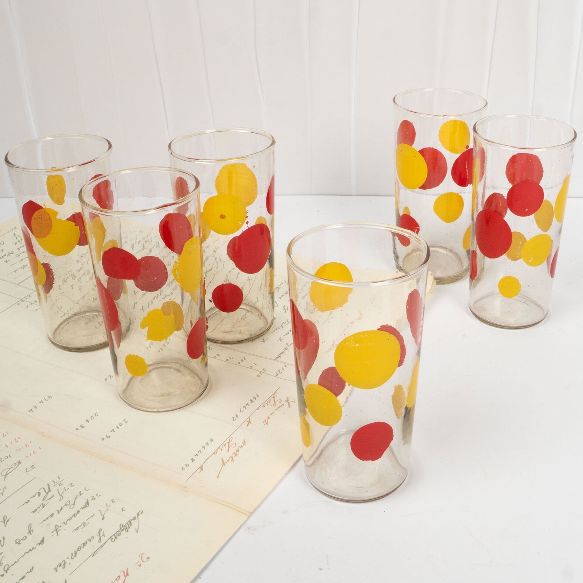 Sarı Kırmızı 6 Köy Bardağı