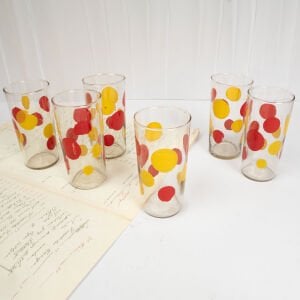 Sarı Kırmızı 6 Köy Bardağı