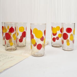 Sarı Kırmızı 6 Köy Bardağı