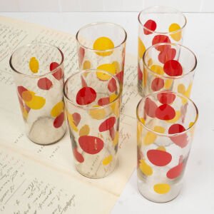 Sarı Kırmızı 6 Köy Bardağı