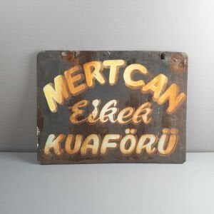 Mertcan Çift Taraflı Berber Tabelası