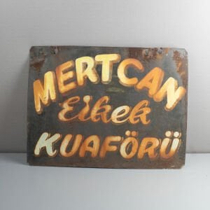 Mertcan Çift Taraflı Berber Tabelası
