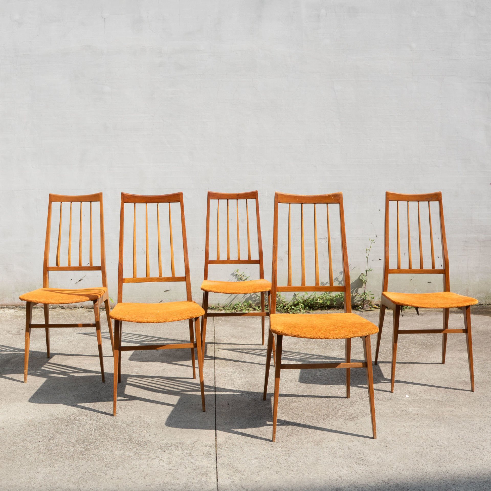 Uzun Arkalı Mid-Century Sandalyeler