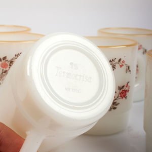 Crisa 6 Mug ve Tabakları Çiçekli Takım