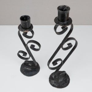 Ferforje Demir Çift Şamdan