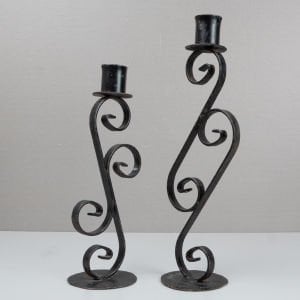 Ferforje Demir Çift Şamdan