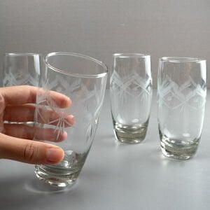 Kesme Desenli Göbekli 4 Bardak