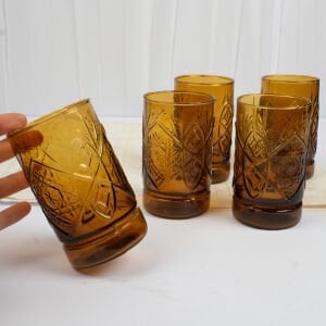 ŞC 5 Adet Amber Renkli Bardak