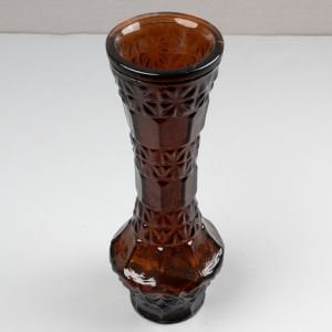 Uzun Boylu Kalıp Cam Kahverengi Vazo