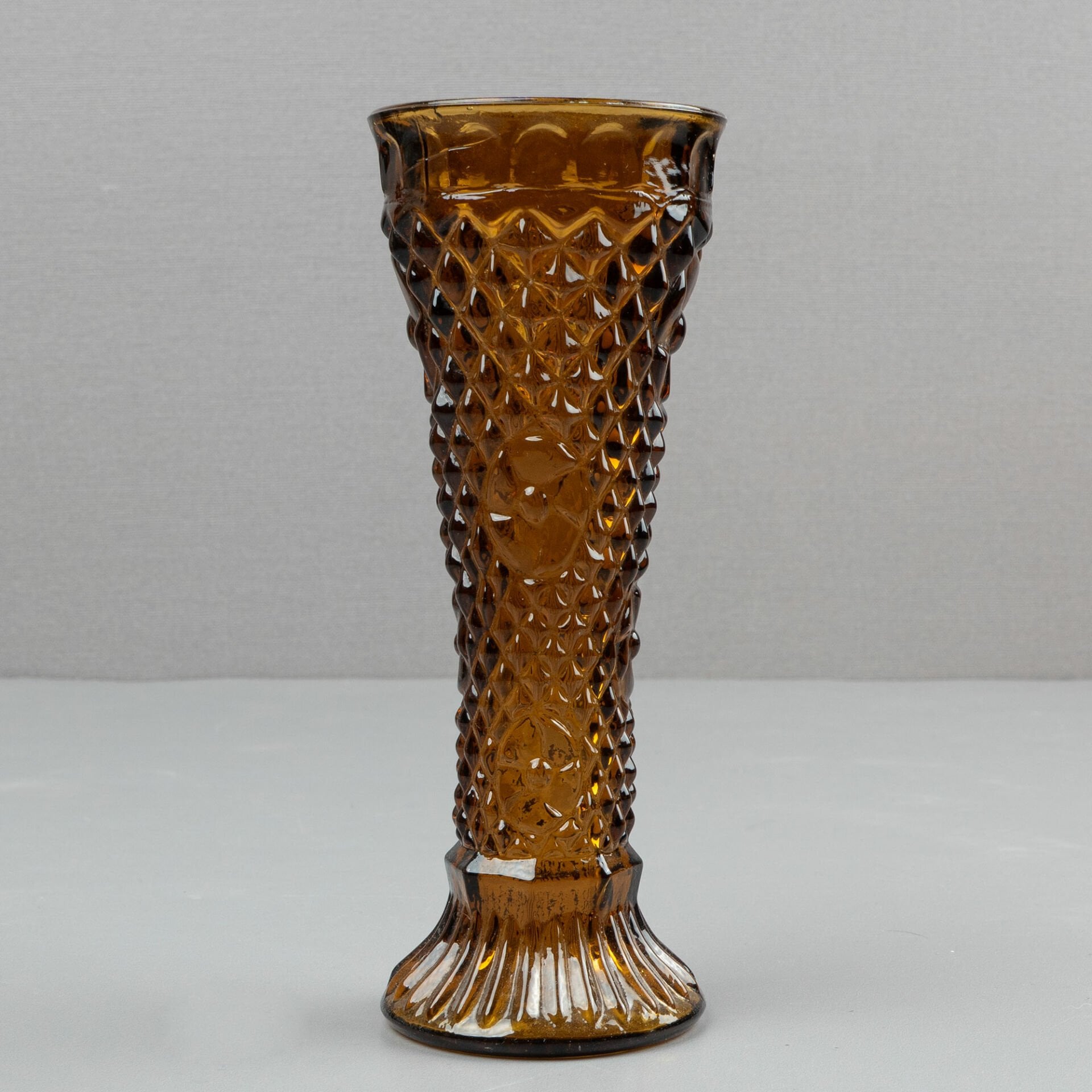 Amber Renkli Kalıp Cam Vazo