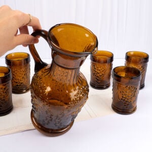 Üzüm Kabartmalı Sürahi Seti