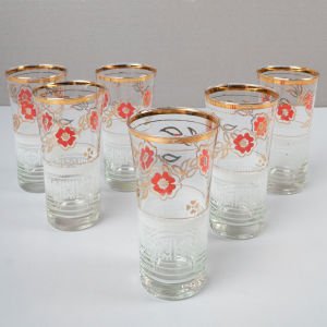 Çiçekli Kilim Desenli 6’lı Bardak Seti