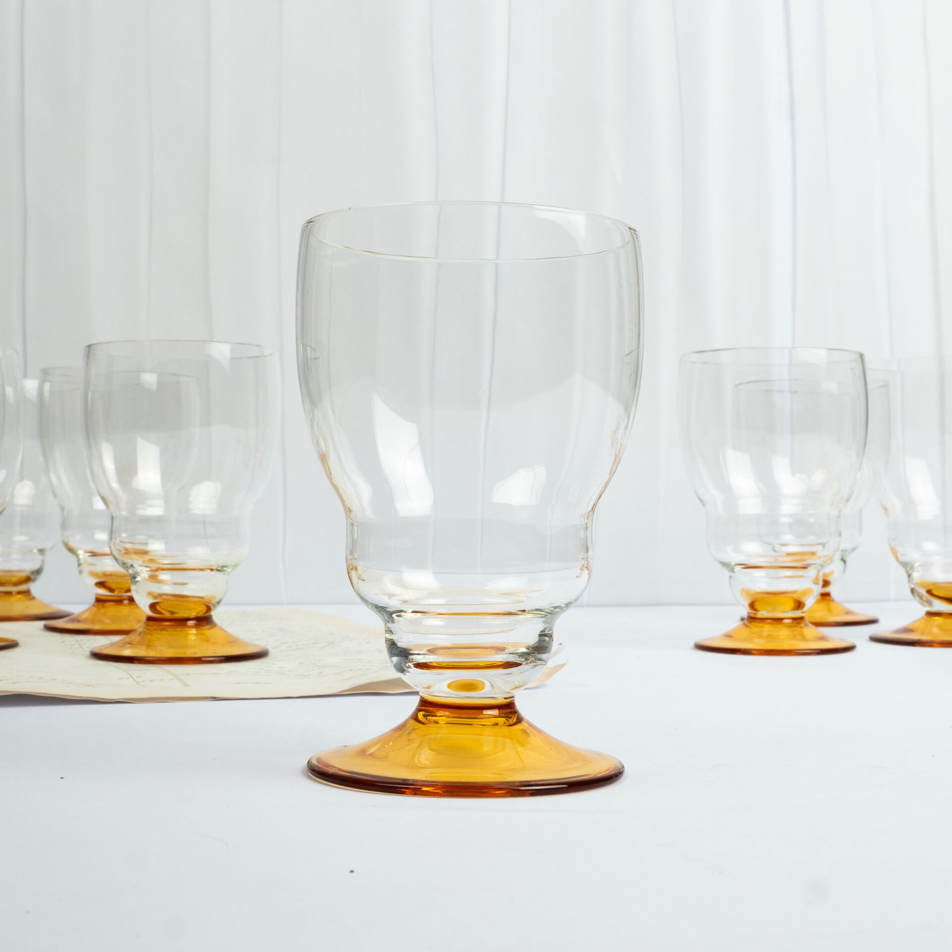 6 Amber Ayaklı Kadehler
