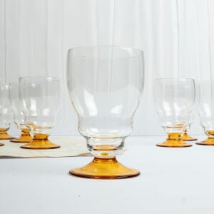 6 Amber Ayaklı Kadehler