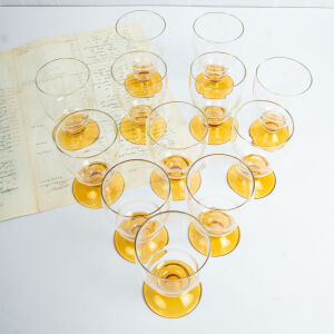 6 Amber Ayaklı Kadehler