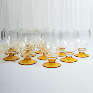 6 Amber Ayaklı Kadehler