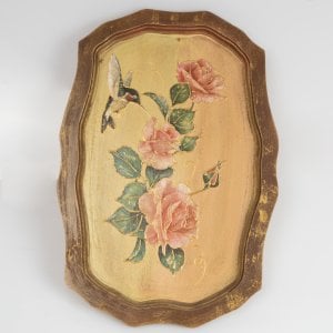 Güllü Ahşap Tepsi