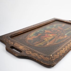 Manzaralı Ahşap Tepsi