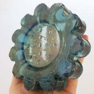 Baloncuklu Açık Mavi Dibi Noktalı Küllük