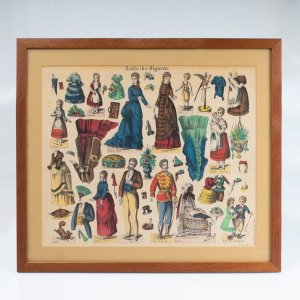 Victorian Giysileri Kağıt Bebek İllüstrasyonları