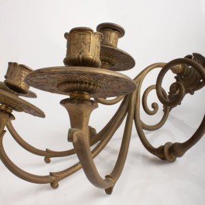 Çift Bronz Duvar Şamdanı